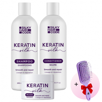 Keratīna Silk matu kopšanas komplekts + dāvanā ķemme